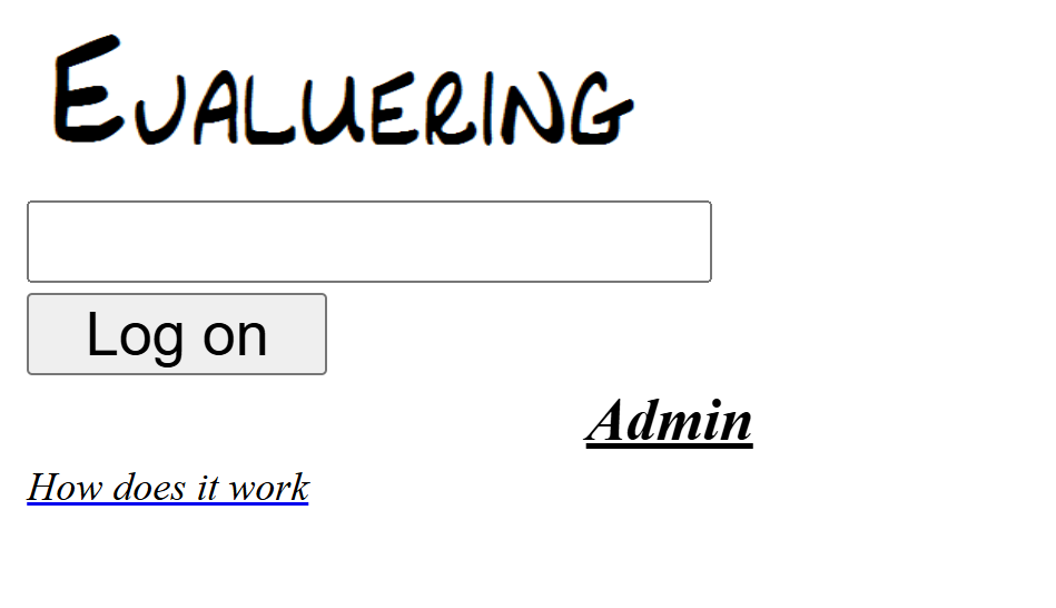 Evaluation screenshot