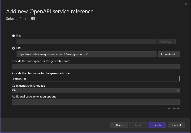 Rest Web Service Swagger Simply.com Den samme service som ovenover, bare nu med swagger OpenAPI interface, som gør det nemmere for applikationer at knytte til servicen screenshot